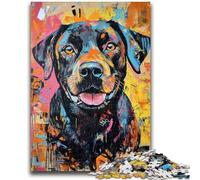 Puzzles for Adults And Teenagers Labrador Retriever Oil Painting Teenager Puzzles,Interesting Stress Reduction Parent-child Interaction (50x75cm)