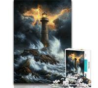 Puzzles for Adults And Teenagers Lighthouse 1000 Piece Puzzle,Educational Family Game Suitable for Desktop Decoration (size 75x50cm)