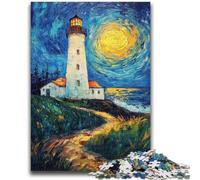 Puzzles for Adults And Teenagers Lighthouse Under The Night Sky Challenging To Complete But Fun And Humorous Unique Birthday And Gifts 26x38cm