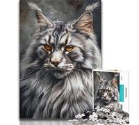 Puzzles for Adults And Teenagers Maine Coon Cat Teenager Jigsaw,Challenging Game for The Whole for Women, Gifts for Men 50x75cm