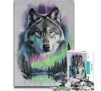 Puzzles for Adults And Teenagers Majestic Wolf 1000 Piece Puzzle,Educational Family Game Suitable for Desktop Decoration (size 75x50cm)