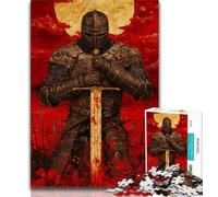 Puzzles for Adults And Teenagers Medieval Knight Warrior Painting Teenager Jigsaw,Stress Reliever Difficult Challenge Unique Home Decor And Gifts 38x26cm