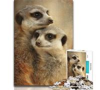 Puzzles for Adults And Teenagers Meerkat Teenager Jigsaw,Stress Reliever Difficult Challenge Unique Home Decor And Gifts 38x26cm