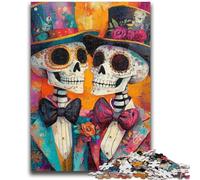 Puzzles for Adults And Teenagers Mexican Skull Teenager Puzzles,Interesting Stress Reduction Parent-child Interaction (50x75cm)