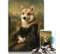 Puzzles for Adults And Teenagers Mona Lisa Corgi Teenager Jigsaw,Challenging Game for The Whole for Women, Gifts for Men 50x75cm