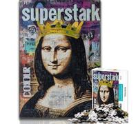 Puzzles for Adults And Teenagers Mona Lisa Is Funny,Challenging Game And Family Play Educational Game for Birthday,Chrismas 50x75cm