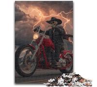 Puzzles for Adults And Teenagers Motorcycle Skeleton Puzzles for Adults,Challenging Game for The Whole for Women, Gifts for Men (50x75cm)