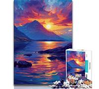 Puzzles for Adults And Teenagers Mountains at Sunset 1000 Piece Jigsaw,for Educational Game Challenge Toy Unique Home Decor And Gifts (size 75x50cm)