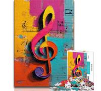 Puzzles for Adults And Teenagers Musical Symbols Adult Jigsaw,Challenging Game for Is Ideal As A Gift for The Whole Family (size 75x50cm)