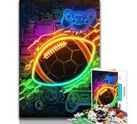 Puzzles for Adults And Teenagers Neon American Football Adult Jigsaw,Challenging Game for Is Ideal As A Gift for The Whole Family (size 75x50cm)