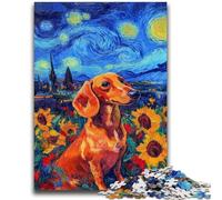 Puzzles for Adults And Teenagers Night Sky Dachshund Stress Reliever Difficult Challenge Deal As Gifts for The Whole Family 26x38cm