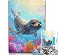 Puzzles for Adults And Teenagers Ocean Seal Adult Jigsaw,Challenging Game for Is Ideal As A Gift for The Whole Family (size 38x26cm)