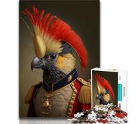 Puzzles for Adults And Teenagers Parrot in Military Uniform Puzzles for Adults,Challenging Game for The Whole for Women, Gifts for Men 38x26cm