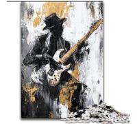 Puzzles for Adults And Teenagers Playing Guitar Oil Painting, Learning Educational Toys Family Games Unique Birthday And Gifts (Size 26x38cm)