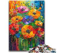Puzzles for Adults And Teenagers Poppy Flower Oil Painting Teenager Puzzles,Interesting Stress Reduction Parent-child Interaction (50x75cm)