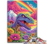 Puzzles for Adults And Teenagers Psychedelic Dinosaur Teenager Jigsaw,Challenging Game for The Whole for Women, Gifts for Men (50x75cm)