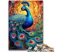 Puzzles for Adults And Teenagers Psychedelic Peacock 1000 Pieces for Adults,Fun Games Every Piece Is Unique - Challenging Family Fun Game (38x26cm)
