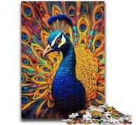 Puzzles for Adults And Teenagers Psychedelic Peacock 1000 Pieces for Adults,Fun Games Every Piece Is Unique - Challenging Family Fun Game (38x26cm)
