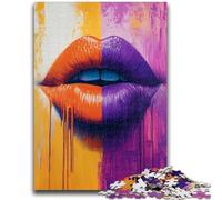 Puzzles for Adults And Teenagers Purple Lips 1000 Pieces for Adults,Challenging Family Activity Games DIY Toy for Home Wall Decor Gifts (50x75cm)