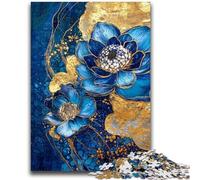 Puzzles for Adults And Teenagers Purples And Teals Floral Art, Learning Educational Toys Family Games Unique Birthday And Gifts 50X75CM