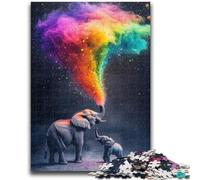 Puzzles for Adults And Teenagers Rainbow Smoke Elephant 1000 Pieces for Adults,Fun Games Every Piece Is Unique - Challenging Family Fun Game (38x26cm)