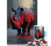 Puzzles for Adults And Teenagers Rhino 1000 Piece Jigsaw,Challenging Game Gifts for Is Ideal As A Gift for The Whole Family (size 75x50cm)