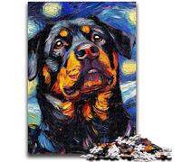 Puzzles for Adults And Teenagers Rottweiler Night Sky for Educational Game Challenge Toy Artists Collection, Fine Art 50x75cm