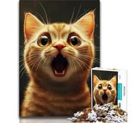 Puzzles for Adults And Teenagers Shocked Cat Adult Jigsaw,Challenging Game for Is Ideal As A Gift for The Whole Family (size 75x50cm)