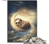 Puzzles for Adults And Teenagers Sloth on The Moon, Family Game Stress Reliever Difficult Challenge A Work of Art for Ages 14+ (Size 26x38cm)