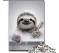 Puzzles for Adults And Teenagers Sloth Taking A Bath, Family Game Stress Reliever Difficult Challenge A Work of Art for Ages 14+ (Size 26x38cm)