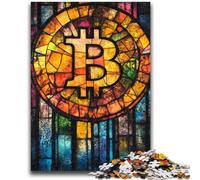 Puzzles for Adults And Teenagers Stained Glass Bitcoin Challenging Game Toys Deal As Gifts for The Whole Family for Ages 14+ 50x75cm