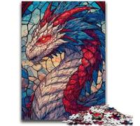 Puzzles for Adults And Teenagers Stained Glass Dragon Stress Reliever Difficult Challenge Deal As Gifts for The Whole Family 50x75cm