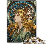 Puzzles for Adults And Teenagers Stained Glass Goddess Decompressing Intellectual Educational Toy Great Gifts And Toys 50x75cm