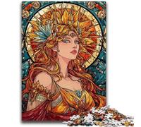 Puzzles for Adults And Teenagers Stained Glass Goddess Stress Reliever Difficult Challenge Deal As Gifts for The Whole Family 50x75cm