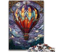 Puzzles for Adults And Teenagers Stained Glass Hot Air Balloon Challenging Game Toys Deal As Gifts for The Whole Family for Ages 14+ 50x75cm