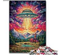 Puzzles for Adults And Teenagers Stained Glass UFO, Learning Educational for Is Ideal As A Gift for The Whole Family (Size 50x75cm)