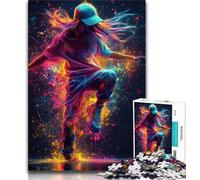 Puzzles for Adults And Teenagers Street Dance Girl,Stress Reliever Difficult Challenge with Matching Poster And Trivia Sheet (38x26cm)
