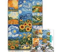 Puzzles for Adults And Teenagers Sunflower Collage, Family Fun,is Ideal As A Gift for The Whole Family Suitable for And 14 38x26cm