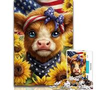 Puzzles for Adults And Teenagers Sunflower Yak Baby Adult Jigsaw,Challenging Game for Is Ideal As A Gift for The Whole Family (size 38x26cm)