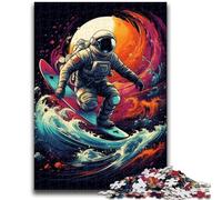 Puzzles for Adults And Teenagers Surfing Astronauts Educational Games Home Decoration Artists Collection, Fine Art 50x75cm