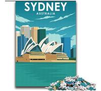 Puzzles for Adults And Teenagers Sydney Australia Travel Challenging To Complete But Fun And Humorous with Matching Poster And Trivia Sheet (38x52cm) 1000pcs
