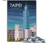 Puzzles for Adults And Teenagers Taipei Taiwan Travel Art Family Entertainment Toys with Matching Poster And Trivia Sheet (50x75cm) 1000pcs