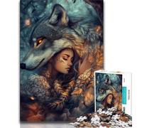 Puzzles for Adults And Teenagers The Wolf And The Girl Puzzles for Adults,Challenging Game for The Whole for Women, Gifts for Men 38x26cm