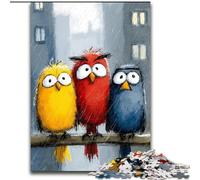 Puzzles for Adults And Teenagers Three Birds,Stress Reliever Difficult Challenge with Matching Poster And Trivia Sheet 50x75cm
