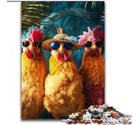 Puzzles for Adults And Teenagers Three Roosters, Learning Educational Toys Family Games Unique Birthday And Gifts 50x75cm