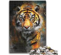 Puzzles for Adults And Teenagers Tiger Portrait Jigsaw,Educational Games Home Decoration Suitable for Desktop Decoration (38x26cm)