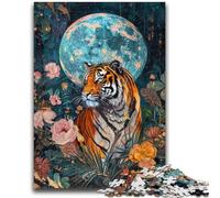 Puzzles for Adults And Teenagers Tiger Under The Moon Suitable for Ages 14 And Up Suitable for Couples Gifts for Friends And Family 26x38cm
