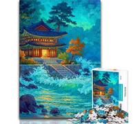 Puzzles for Adults And Teenagers Traditional Korean Palace Towers,Challenging Game And Family Play Educational Game for Birthday,Chrismas (75x50cm)