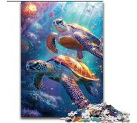 Puzzles for Adults And Teenagers Turtle on The Seabed, Family Game Stress Reliever Difficult Challenge Enhance Love between Couples (Size50x75cm)