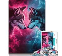 Puzzles for Adults And Teenagers TwoWolves,Challenging Game And Family Play Educational Game for Birthday,Chrismas (75x50cm)